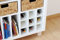 Kallax Einsatz | Regaleinsatz f. 9 Flaschen | H x B x L : 33 x 33 x 36 cm | Fachgröße: 10 x 10 cm | Weinflaschen Lagerung im Kallax Regal | Weinregal Flaschenregal Flascheneinsatz | weiß
