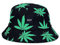 Fancyland Unisex Buschhut Sonnenhut Bucket Hat Fischerhut Cannabis Muster Mütze Sommer Outdoor Fischermütze (Dunkelgrün)