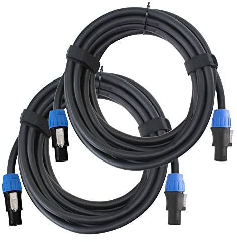 Pronomic pro-line BOXSP4-10 Lautsprecherkabel 4x 2,5 mm² - 1 Paar professionelle Boxenkabel für DJ & PA - Länge: 10 m - Stecker: 4-Pol Speakon-kompatibel - Spannzangen-Zugentlastung - Schwarz