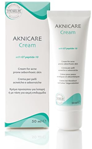 Synchroline - Aknicare Cream 50 Ml Creme Medizinisches Gerät für leichte bis mittelschwere Akne mit seboregulierender und feuchtigkeitsspendender Wirkung, Made in Italy