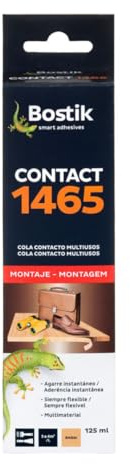 BOSTIK - Cola de Contacto Contact 1465 - Ámbar - Tubo 125 mL | Contact 1465 - Fuerte y duradera - Interior y Exterior