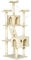 PawHut Rascador Árbol para Gatos Grande 60x49x180 cm con Poste de Arañar Múltiples Plataformas Escaleras Cuevas Juguetes Centro de Actividades Beige