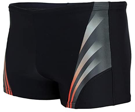 Aquarti Maillot de Bain avec Rayures Shorts de Natation pour Homme, Nior/Rouge, M