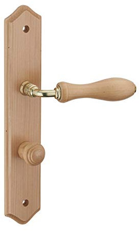 THIRARD - Ensemble de Poignées pour Salle de Bain et Toilette Themis - Bois Brut - Usage Pratique et Esthétique - Fermeture à Condamnation - Entr'Axes 195 mm - Carré 7 mm - Marron