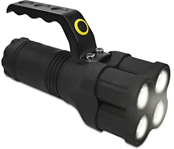 Eaxus® LED Handstrahler/Taschenlampe mit Griff. Suchstrahler/Arbeitsleuchte mit sehr hoher Leuchtkraft. Bis zu 200 Meter Reichweite, 3 Leuchtmodi, 8-10 Stunden Betriebszeit.