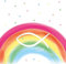 Kommunions-Servietten Konfirmations-Servietten FISCHE MIT REGENBOGEN/Kirchliches Fest/Kommunion Junge & Mädchen/Konfirmation Firmung Taufe (20 Servietten)