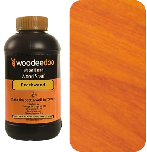 WooDeeDoo Water Based Wood Stain | Wood Dye | Ready to Use | Environmentally Friendly | Solvent Free | Odour Free | 450 ml | Peachwood