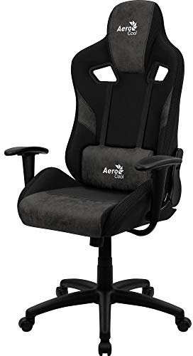 Aerocool COUNT, Gaming-Stuhl, AeroSuede atmungsaktiv, verstellbare Rückenlehne, schwarz