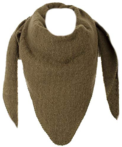 FASHION YOU WANT XXL Schal flauschig schal-tuch damen dicker dreieckstuch groß Wolle UNI Farben kuschelig (khaki)