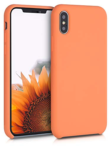 kwmobile Case Compatible with Apple iPhone XS Case - TPU Silicone Phone Cover with Soft Finish - Summer Orange