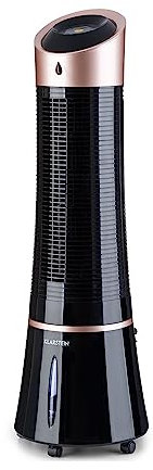 Klarstein Condizionatore Portatile Senza Tubo 55W, 5in1, Umidificatore, Climatizzatore Portatile Silenzioso con Night Mode, Ventilatore Aria Fredda, Raffrescatore d’Aria 180m³/h, Serbatoio da 6L