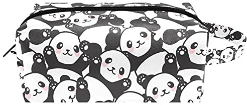 Trousse de toilette à suspendre, motif panda mignon sans couture, résistante à l'eau, trousse de toilette de voyage pour femme, homme, fille, enfant, petite pochette portable en cuir