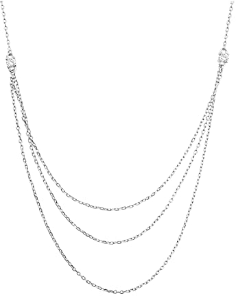 Sofia Milani - Damen Halskette 925 Silber - mit Zirkonia Steinen - Layer Design - N0398