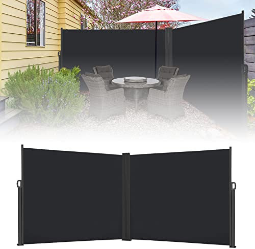 ACXIN Seitenmarkise Ausziehbar, 160x600cm Sichtschutz Sonnenschutz Seitenrollo Blickdicht Sichtschutz & Windschutz für Balkon & Terrasse, Dunkelgrau