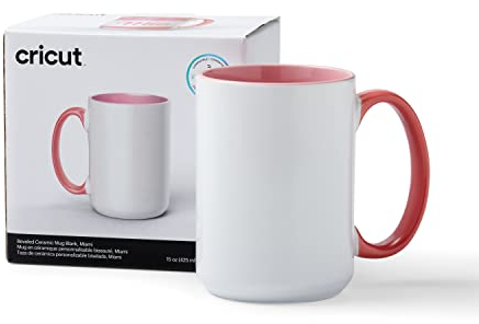 Cricut abgeschrägt Keramik Blanker Becher | Miami | 425 ml (15oz) | 1 x Infusible Tinte Sublimation Bech | Zur Verwendung mit allen Cricut -Schneidmaschinen
