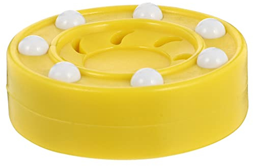 Veemoon 1Pc Ice Hockey Pucks Off- Ice Stickhandling& Passing Puck Eishockeykugeln für Straßenhockey- Gelb