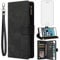 Asuwish Mobile Phone Case for iPhone 5S/5/SE 2016 Case with Screen Protector and Card Slot Foldable Leather Wallet Stand Zip i 5SE 1 S SE2016 1st Generation Protective Phone Case Black