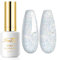 Imtiti Glitter Gel Nail Polish, 0.5 Fl Oz Silver Soak Off LED UV Gel for DIY Nail Art, Manicure Salon Starter Kit for Women Girls