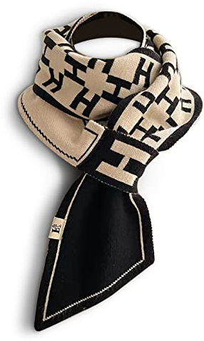 LumiSyne Fashion Skinny Knitted Scarf For Women Winter Easy Pull-Through Design Retro Diamond Plaid Letter Pattern Narrow Long Neckerchief Neck Scarf Warm Collar Scarf