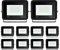 Yakimz 20W x10er LED Strahler Außen, 1700LM Superhell Alu Wandbeleuchtung Fluter, 120° Abstrahlwinkel, IP66 Wasserdicht Wandleuchte, 3000K Warmweiß Scheinwerfer für Terrasse Sportplatz