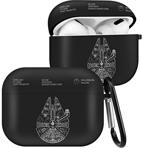Qerrassa Schutzhülle für Airpods Pro 2019/Pro 2. Generation, Raumschiff, niedlich, Cartoon, coole Silikonhüllen für Apple Airpod Air Pods Pro, lustige Charaktere, Abdeckungen für Mädchen und Jungen