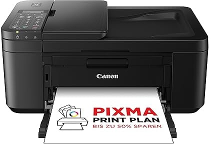 Canon PIXMA TR4750i Multifunktionsdrucker 4in1 (Tintenstrahl, Drucken, Kopieren, Scannen, Faxen, A4, WLAN, Apple AirPrint, 20 Blatt ADF, Duplexdruck, kompatibel mit Pixma Print Plan ABO) schwarz