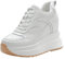 AONEGOLD Sneakers Zeppa Interna Donna Scarpe da Ginnastica Moda Pelle Alte Piattaforma Sportive Casual Scarpe Zeppa Interna con Tacco 10 cm (Bianco 309,Taglia 36)