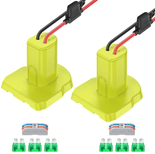 2 Packs Power Wheel Adapter for Ryobi 18V Battery Adapter Power Wheels Battery Converter Kit with Fuses & Wire Terminals, 12AWG Wire, Power Connector for DIY Ride On Truck, RC Car Toys and Robotics