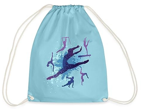 Spreadshirt Tenue Gymnastique/Accessoires Gym/Cadeau pour Une Gymnaste Sac À Dos Cordon, Taille Unique, Aqua
