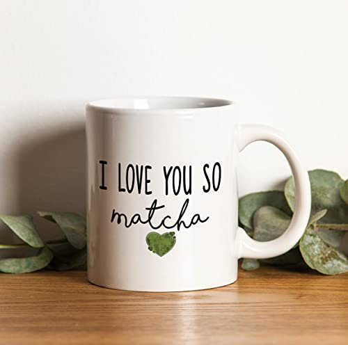 874 Coffee Mug Matcha Lover| Oh I Love You So | Matcha | Matcha Tea | Green Tea| |S | Matcha S | Matcha Fan Ceramic Tea Cup Novelty Coffee Cups Smooth Tea Mug for Home Kitchen Boy 330 Ml