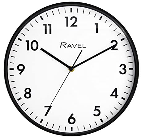 Ravel - Moderne 30cm Wanduhr für Büro und Küche - Analog Quarz - RWC.30.3 - Schwarz