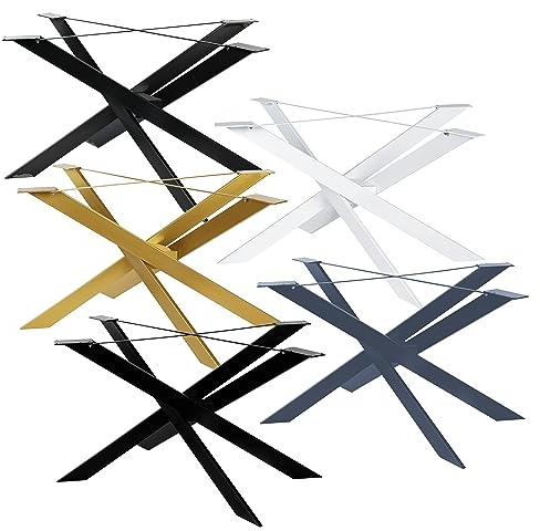Magnetic Mobel Orion Table Base Design Kreuzgestell Schwerlast massiv Tischkufen Stahl Tischbeine Metall Profil 8x2 cm (Golden)