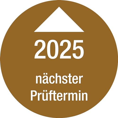 kaiserkraft | Nächster Prüftermin | Jahreszahl | Dokumentenfolie | Ø 30 mm | VE 10 Stk | 2025 | braun