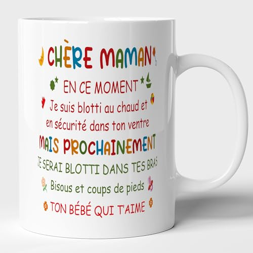 Lalasol Mug Future Maman Bébé – Tasse Cadeau Pour Future Maman Enceinte Naissance – Idée Cadeau Fête des Mères Anniversaire Noël