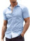 COOFANDY Mens Short Sleeved Summer Shirts Non Iron Dress Shirts Stretch Formal Shirt Muscle Fit Work Shirt Office Light Blue 4XL
