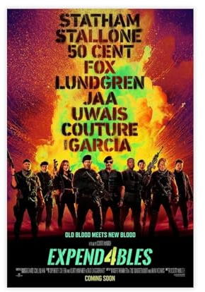 DESHVA Expendables 4 – Filmposter auf Leinwand, Poster, Wandkunst, Dekor, Bild, Gemälde für Wohnzimmer, Schlafzimmer, Dekoration, ungerahmt, 30 x 45 cm