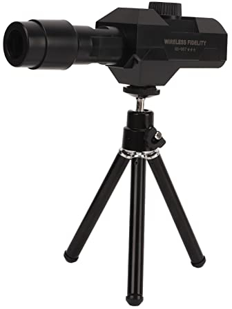 Telescopio Digital WiFi, Monitor de Cámara Monocular de 1920x1080 HD con Trípode, Detección y Control Móvil, Zoom de 70X, Juntas de 1/4 Tornillo, para Observación de Aves, Caza,