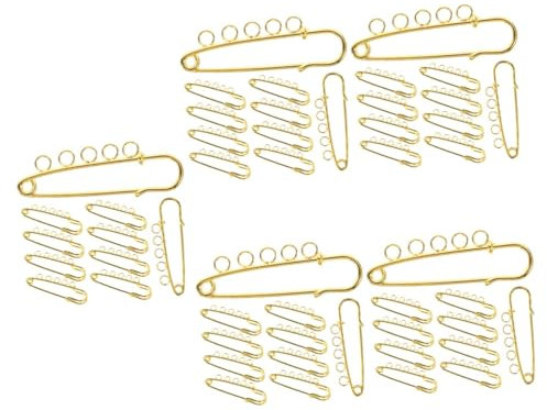 NUOBESTY 50stücke Sicherheitsnadeln Mit Löchern Für Schmuck Und Bastelarbeiten Lange Metallstecknadeln Vielseitig Einsetzbar Für Broschen Namensschilder Und Mehr