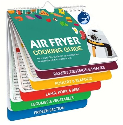 CARTER & BEAR - Air Fryer Cheat Sheet UK, Perfect Accessory for Any Air Fryer, Includes Air Fryer Cooking Times, Air Fryer Temperatures Guide & Magnet for Easy Viewing On Your Fridge.