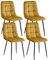Colenis® - Chaises de Salle à Manger Ela - Lot de 4 - Jaune Ocre - Velours - Chaise de Cuisine - Pieds en métal Stable - Chaise Chambre à Coucher - Chaise Salon