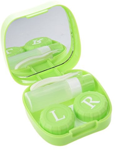 iFutniew Emoticon Print Green Plastic Contact Lens Case w Bottle