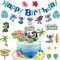 14Pcs Sti-tch Birthday Decorations, Cartoon Cake Topper Set with Sti-tch Cake Decorations and Sti-tch Birthday Banner, Sti-tch Party Decorations, Birthday Decorations Set for Men, Women and Babies