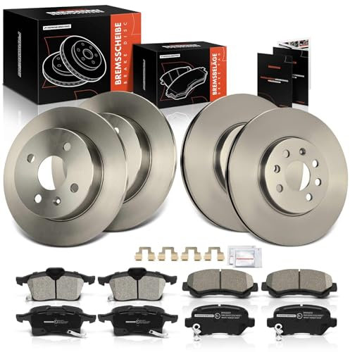 Frankberg 4x Bremsscheiben + 8x Bremsbeläge Vorderachse Hinterachse Kompatibel mit Astra H Caravan L35 1.4L 2004-2010 Astra Klasseic L48 1.4L-1.7L 2009-2024 Replace# 93181113