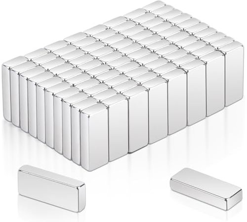 MAGXCENE 80 Stück Magnete Stark 10x4x2mm, Mini Magnete Kleine Neodym Magnete Extra Stark, Magnete Rechteckig für Magnettafel, Pinnwand, Küchenschrank, Whiteboard, Magnetboard