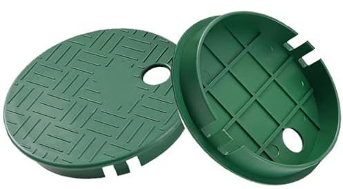 Bewässerungsventilkastenabdeckung, ID 14 cm OD 15,2 cm, Sprinklerbox-Abdeckung, Bewässerungskasten-Deckel für Sprinkler-Bewässerungssystem (grün), 2 Stück