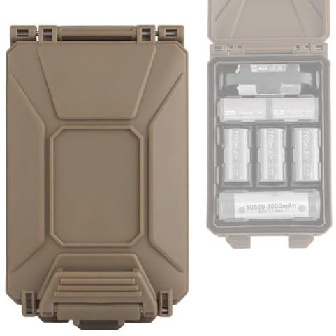 ycahowa Outdoor MOLLE Battery Storage Case, Airsoft CS Hunting Gear Tactical Modular Battery Box For CR2032/AAA/18650/18350/CR123A Battery(BKB)