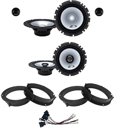 Kit de 6 altavoces Alpine SXE-1750S + SXE-1725S para VW Golf IV-V de 165 mm con 2 soportes delanteros, 2 traseros y 4 conn.