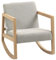 HOMCOM Mecedora Tapizada en Borreguito Silla Mecedora con Patas de Madera de Caucho y Reposabrazos Sillón Relax Carga 150 kg para Dormitorio Salón Gris