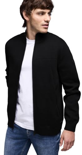 Street One MEN Herren Feinstrickjacke mit Zipper