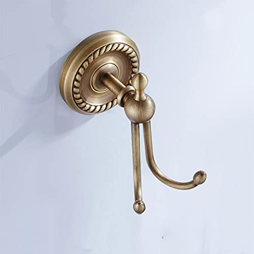 Badezimmer-Accessoires aus Bronze, antiker Toilettenbürstenhalter, Vintage-WC-Ro Vintage-WC-Rollenpapierhalter, doppelter Becherhalter aus Keramik, Seifenschalen aus Messing, Bademantelhaken